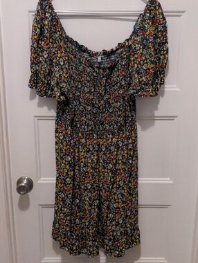 A.U.W. Floral Smocked Mini Dress Plus Size 3X